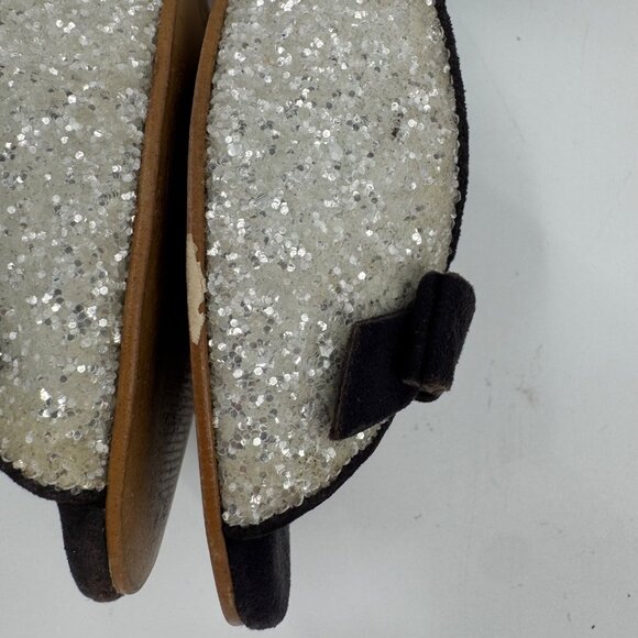 Mellow Yellow Glitter Open Toe Heels With Bow Detail Size 38 or US 7 - Picture 6 of 11